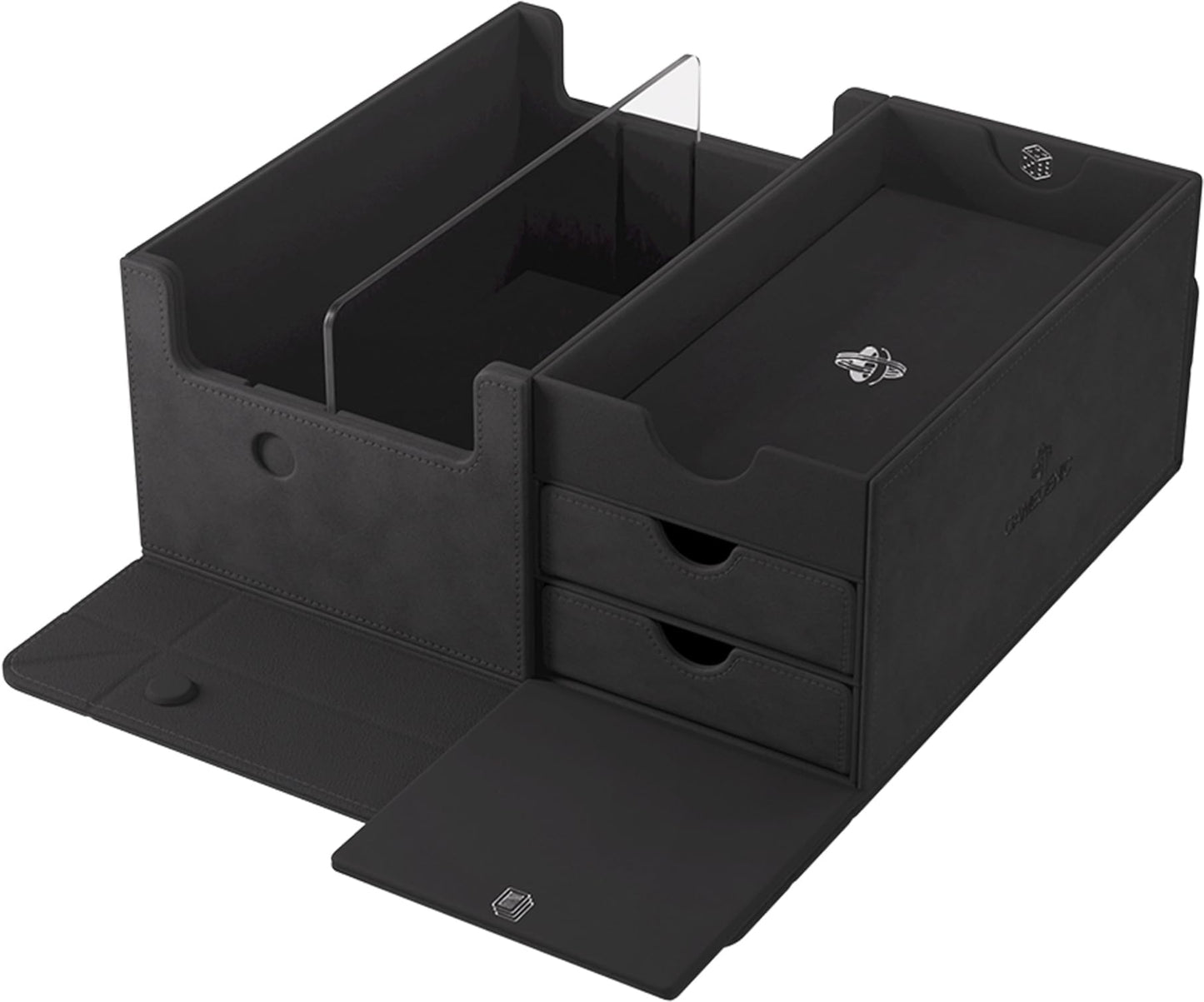 Gamegenic Game's Lair 600+ Convertible Deck Box – Holds 600 Cards | Premium Nexofyber Surface, Black