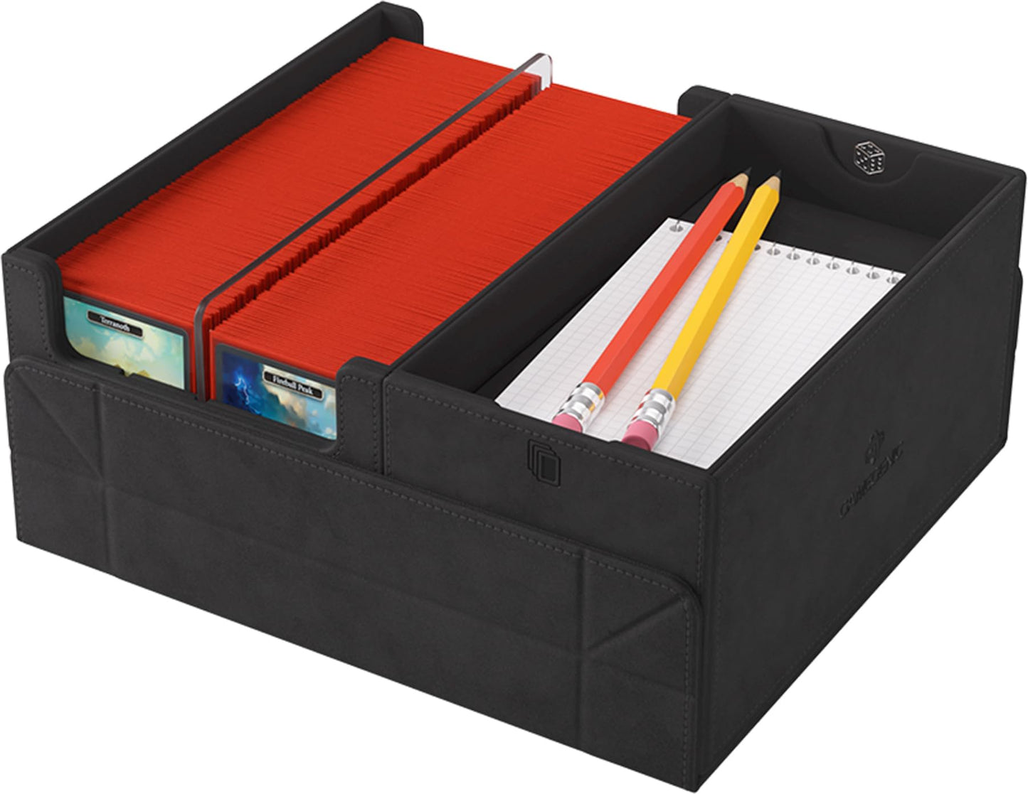 Gamegenic Game's Lair 600+ Convertible Deck Box – Holds 600 Cards | Premium Nexofyber Surface, Black