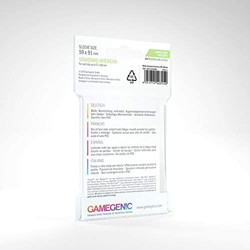 5-Pack Gamegenic Matte Board Game Sleeves 50ct – Standard American Size (250 Sleeves) Bundle