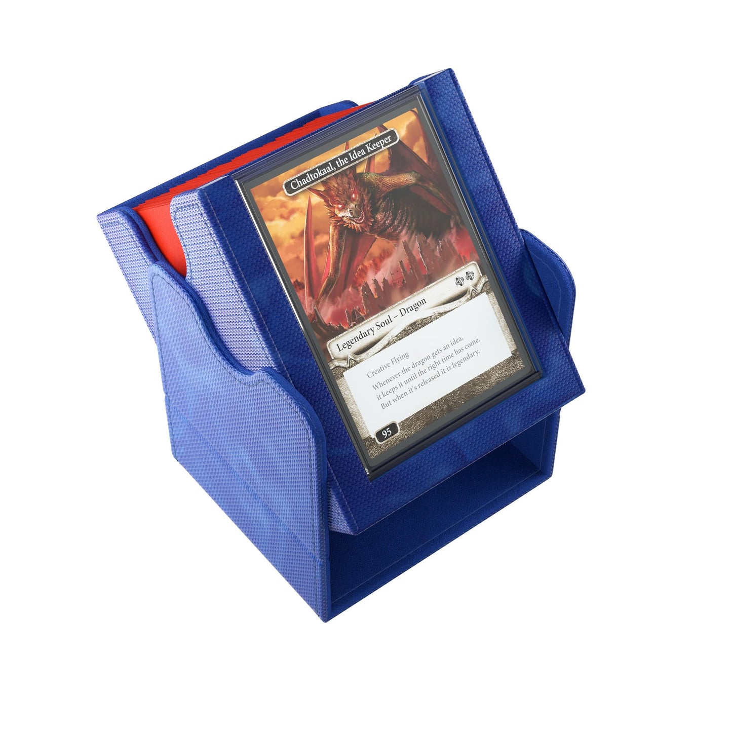Gamegenic Squire Plus 100+ XL Convertible Deck Box – Holds 100 Double-Sleeved Cards (Blue)