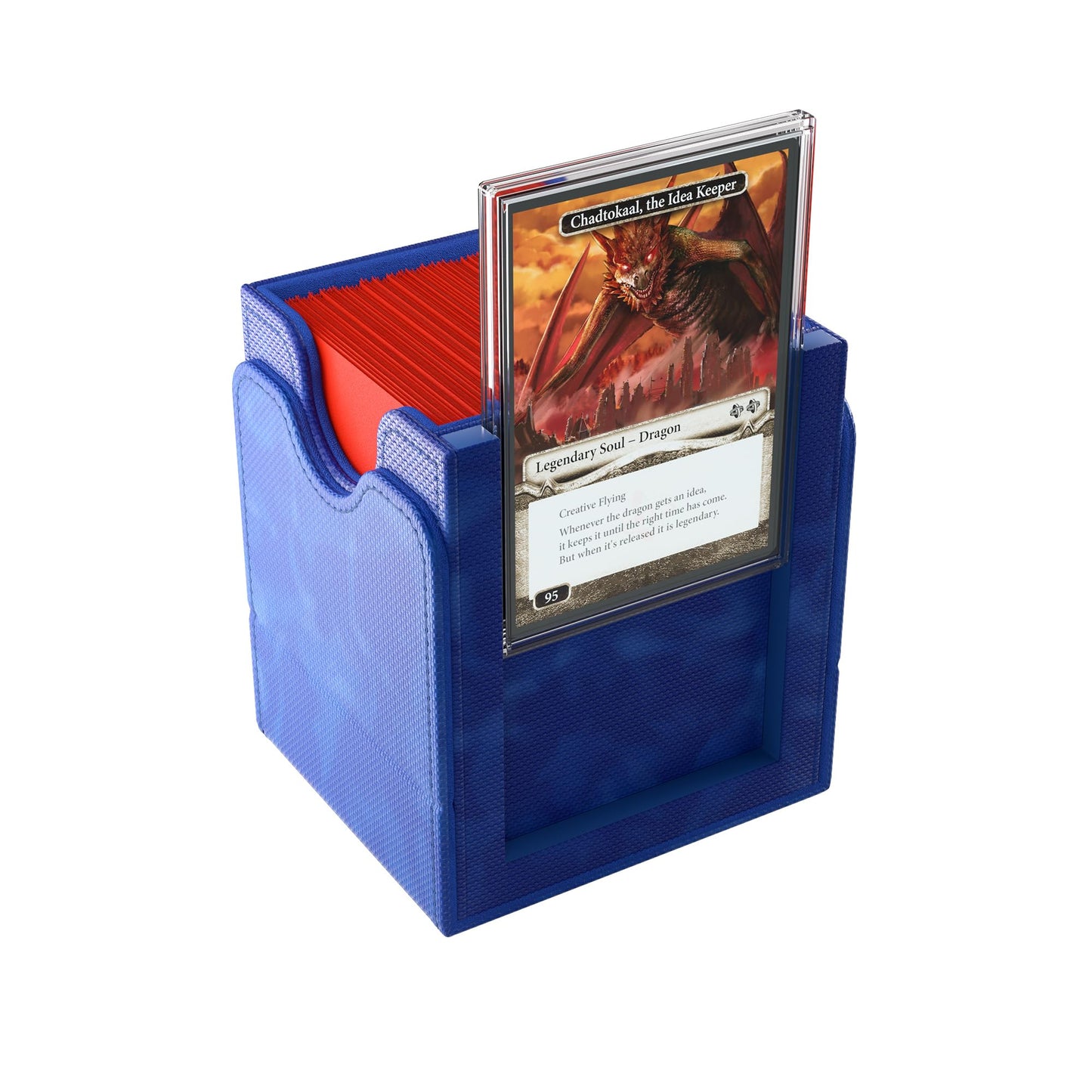 Gamegenic Squire Plus 100+ XL Convertible Deck Box – Holds 100 Double-Sleeved Cards (Blue)