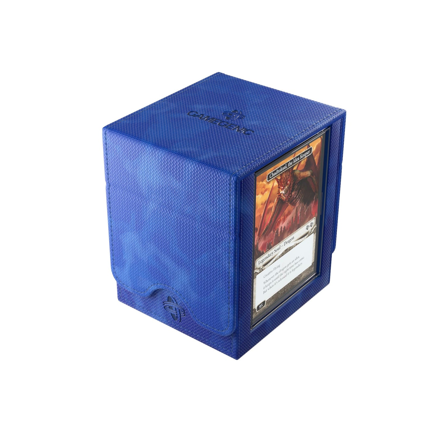 Gamegenic Squire Plus 100+ XL Convertible Deck Box – Holds 100 Double-Sleeved Cards (Blue)
