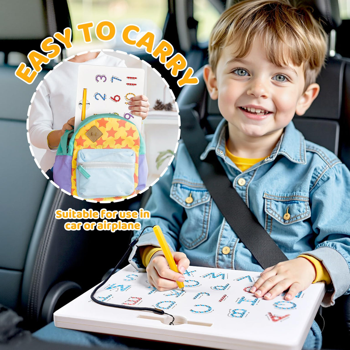 GAMENOTE Double-Sided Magnetic Letter and Number Board Set – ABC Tracing for Toddlers