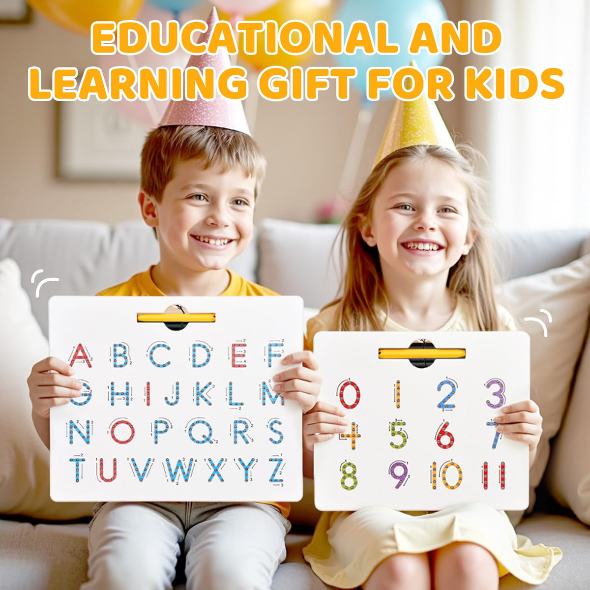 GAMENOTE Double-Sided Magnetic Letter and Number Board Set – ABC Tracing for Toddlers