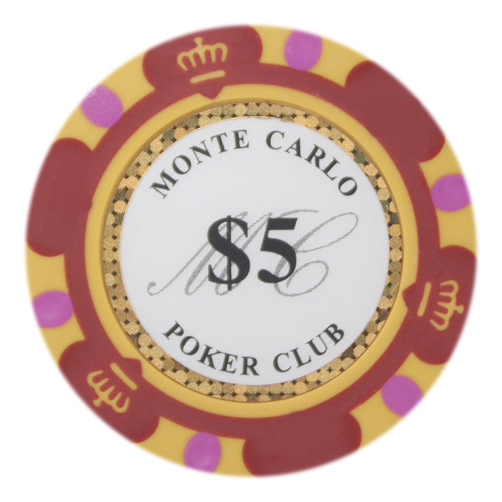 Gamers Lounge Monte Carlo 14g Poker Chips (100-Pack) – Premium Heavyweight Clay Composite