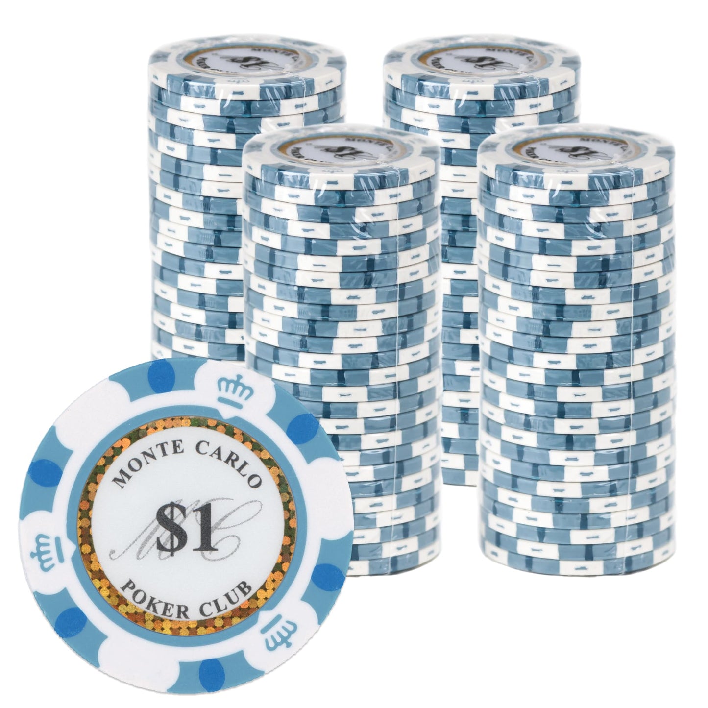 Gamers Lounge Monte Carlo 14g Poker Chips (100-Pack) – Premium Heavyweight Clay