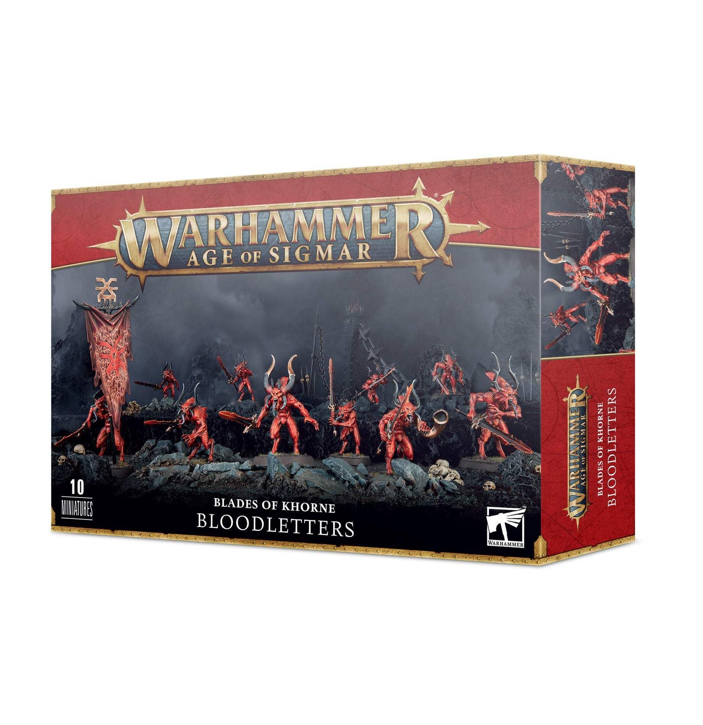 Games Workshop Warhammer Age of Sigmar Demons of Khorne Bloodletters – Plastic Box Set with Hellblade Weapons