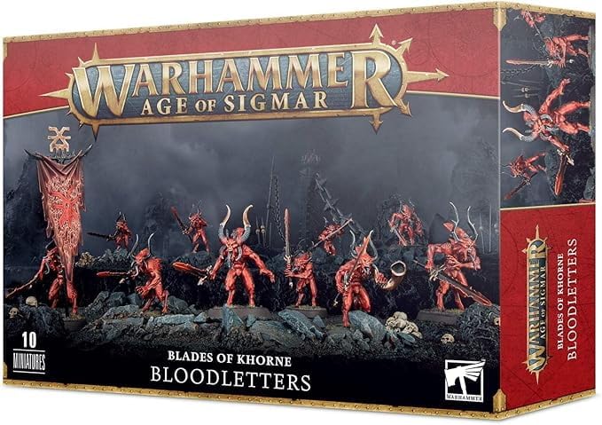 Games Workshop Warhammer Age of Sigmar Demons of Khorne Bloodletters – Plastic Box Set with Hellblade Weapons