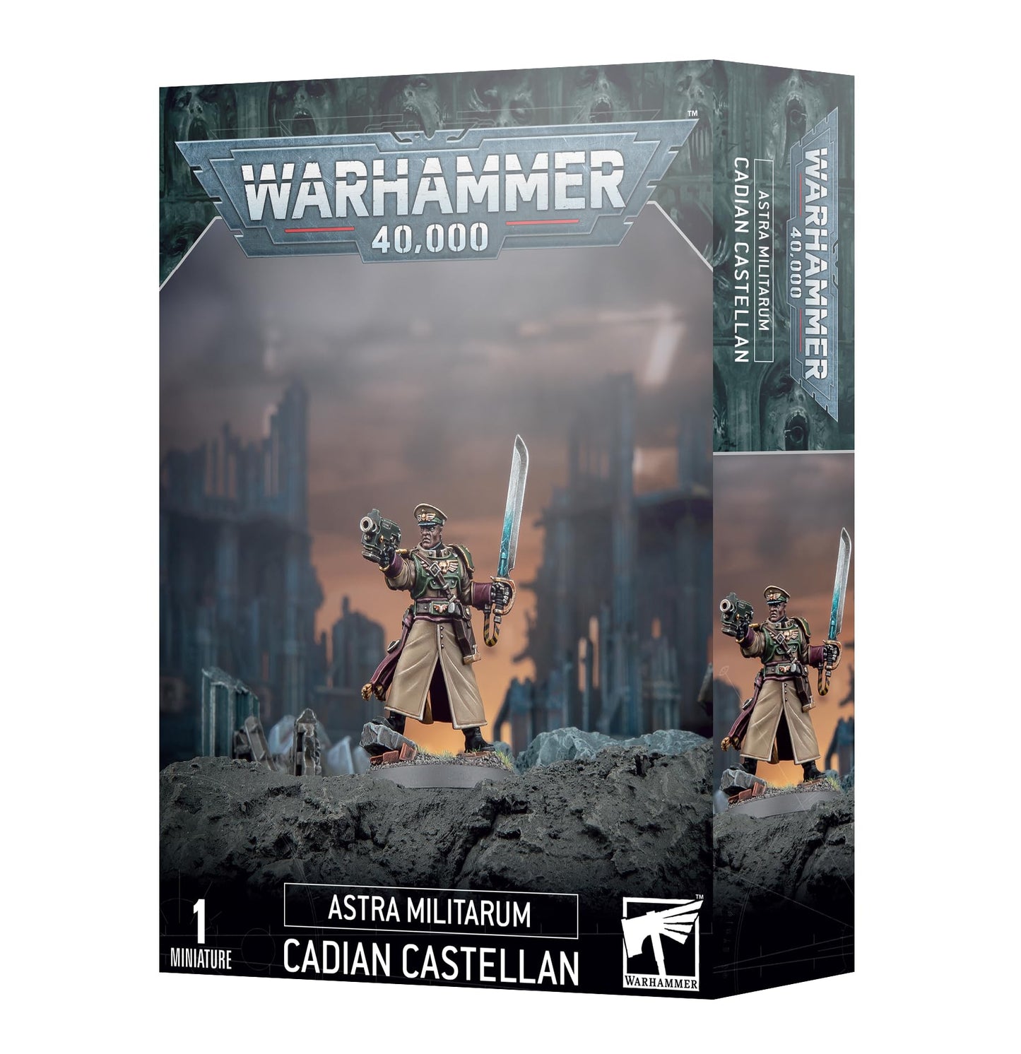 Games Workshop Warhammer 40K Astra Militarum: Cadian Castellan – Multi-Pose HQ Miniature