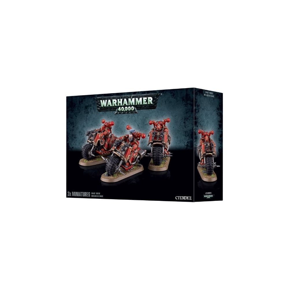 Games Workshop Warhammer 40,000 Chaos Space Marines Bikers – 3 Miniatures