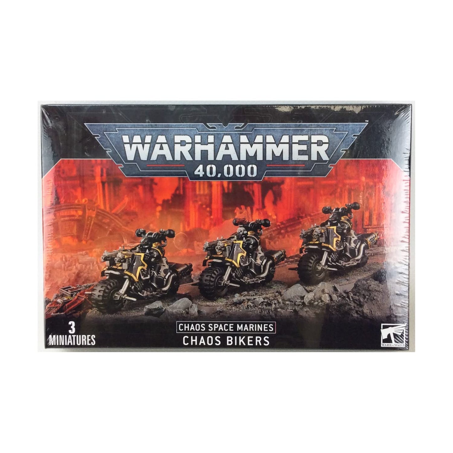 Chaos Space Marines Chaos Bikers - 3-Multipart Plastic Kit with Bolters & Transfer Sheet - Games Workshop