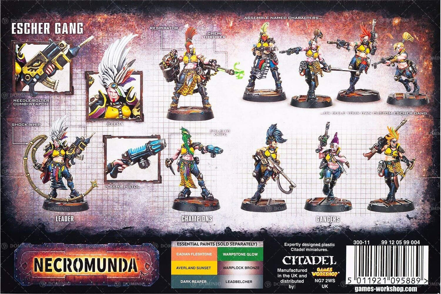 Games Workshop Necromunda Escher Gang Miniatures – 10 Plastic Figures