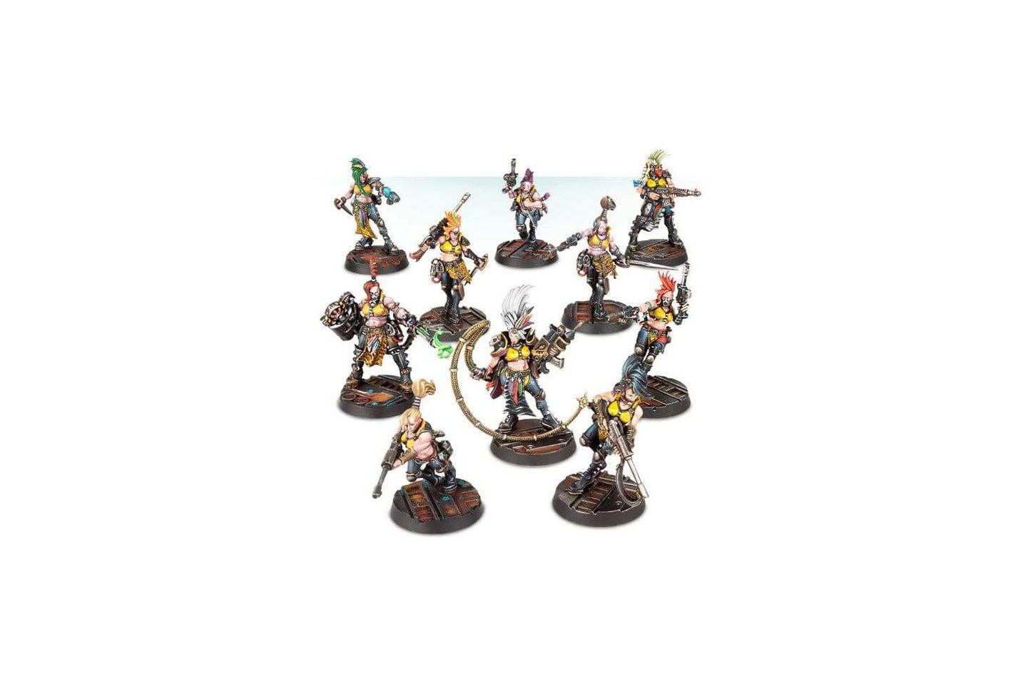 Games Workshop Necromunda Escher Gang Miniatures – 10 Plastic Figures