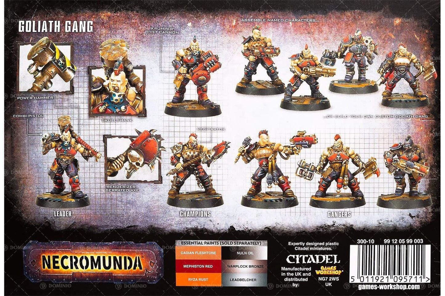 Games Workshop Necromunda Goliath Gang Miniatures – 10-Figure Plastic Set