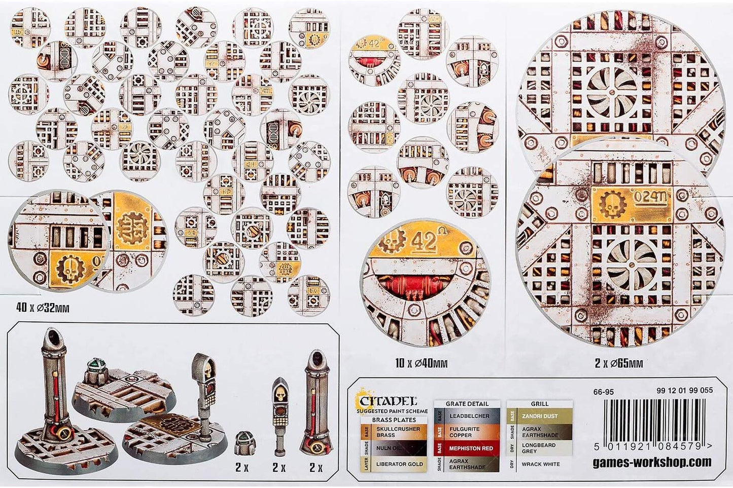 Games Workshop Sector Mechanicus Industrial Bases Plastic Kit – 52 Bases (65mm/40mm/32mm) Black