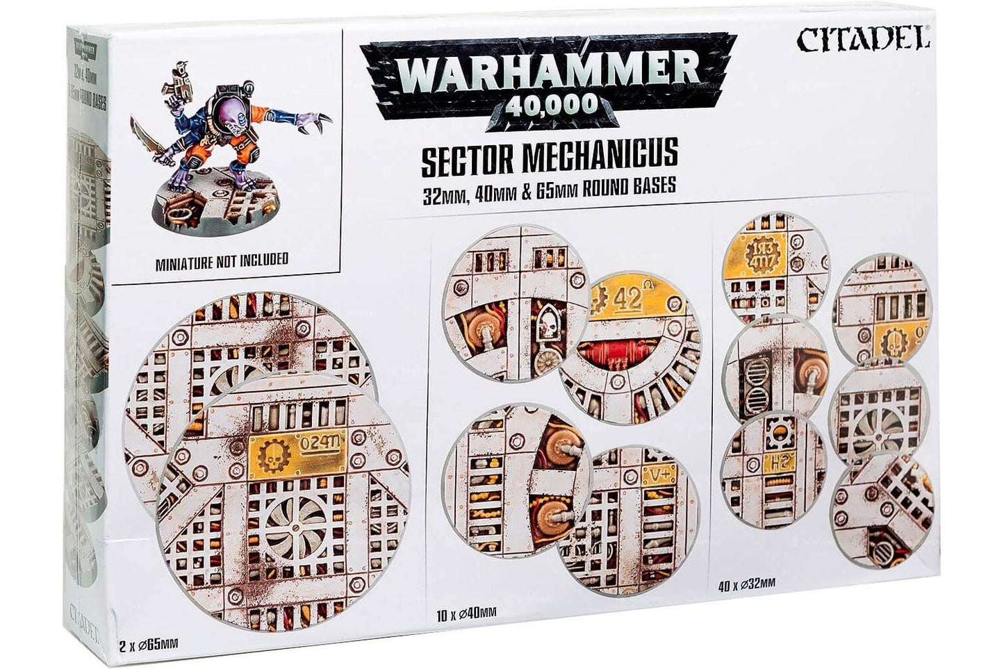 Games Workshop Sector Mechanicus Industrial Bases Plastic Kit – 52 Bases (65mm/40mm/32mm) Black