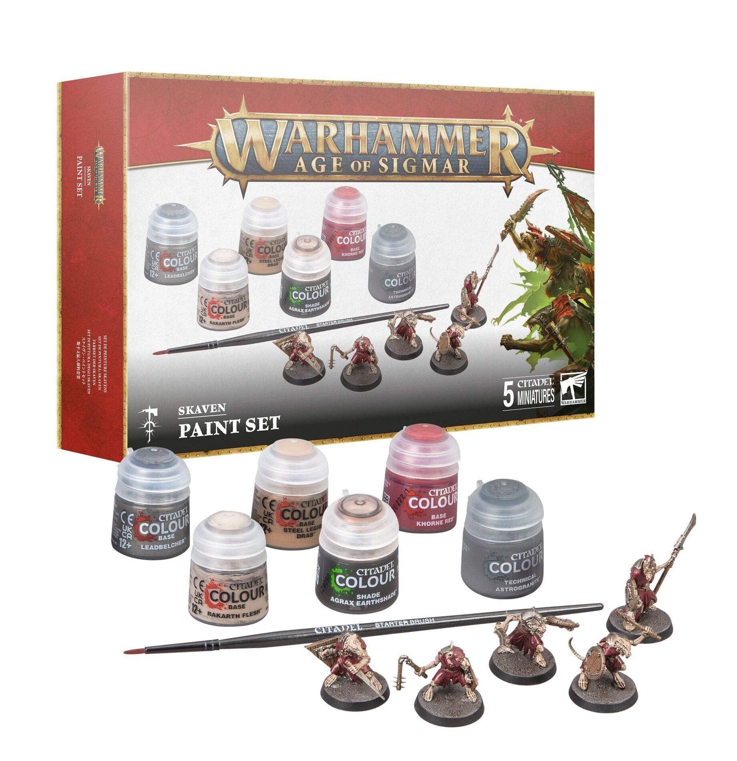 Games Workshop Warhammer Age of Sigmar Skaven Paint Set (2024 3rd Edition) – Starter Kit