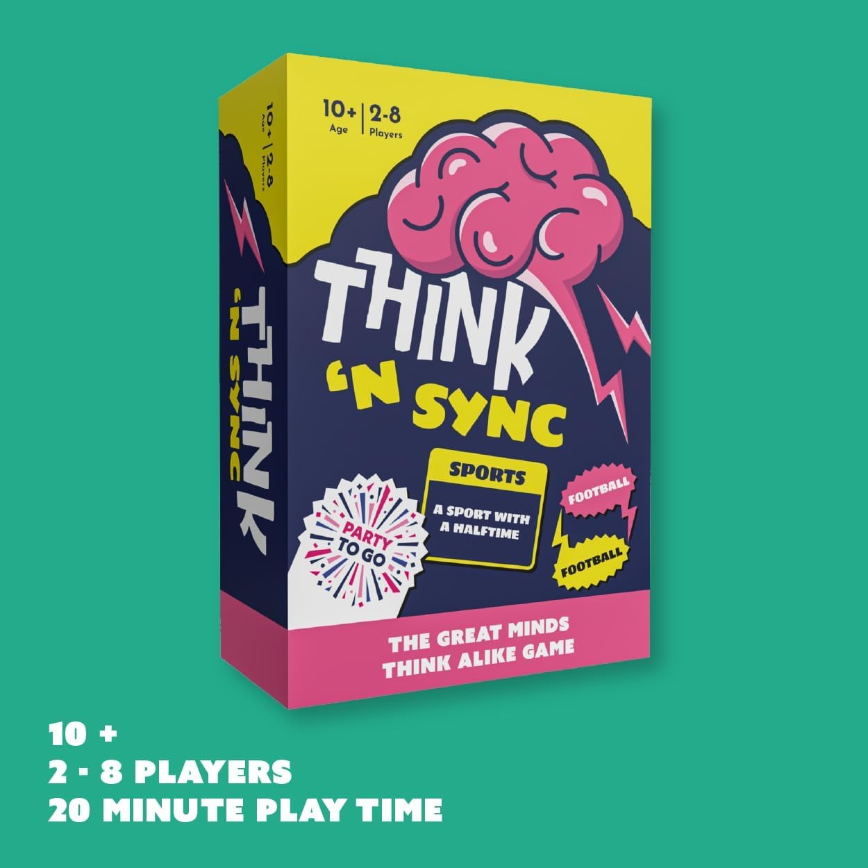 Gamewright Think 'N Sync – Fast-Paced Party Card Game for 3-8 Players (Ages 10+)
