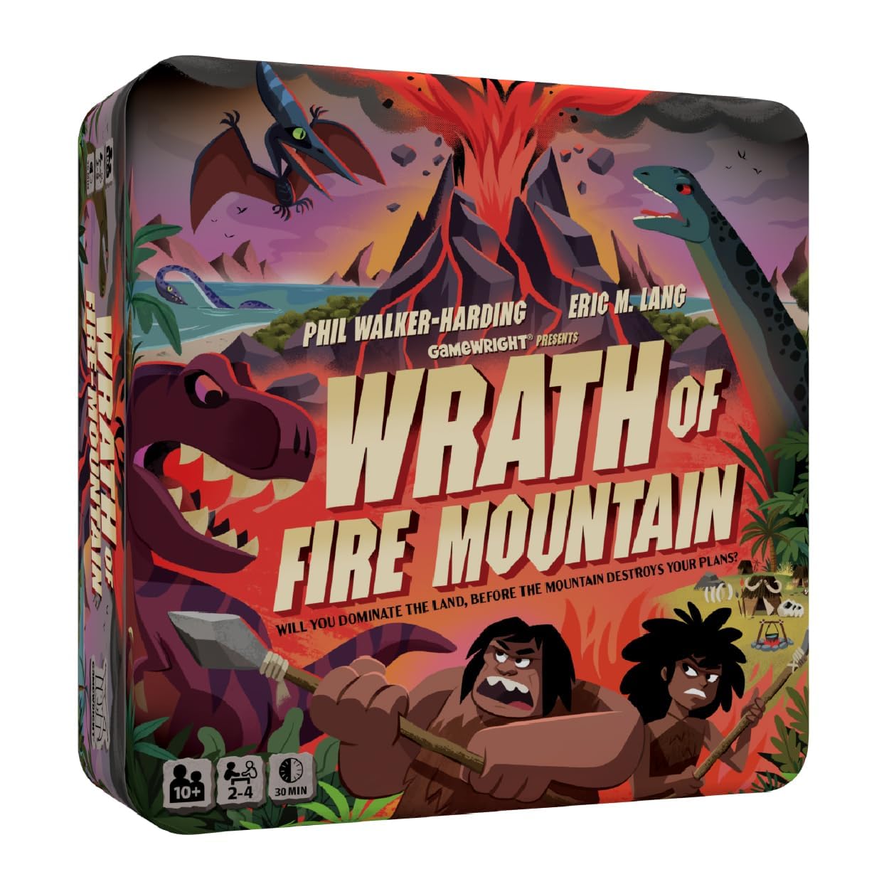 Gamewright Wrath of Fire Mountain – Strategic Tile-Shift Board Game for 2-4 Players (Ages 10+)