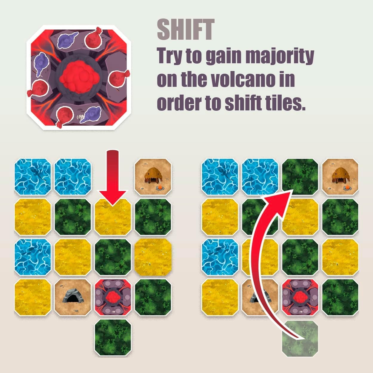 Gamewright Wrath of Fire Mountain – Strategic Tile-Shift Board Game for 2-4 Players (Ages 10+)