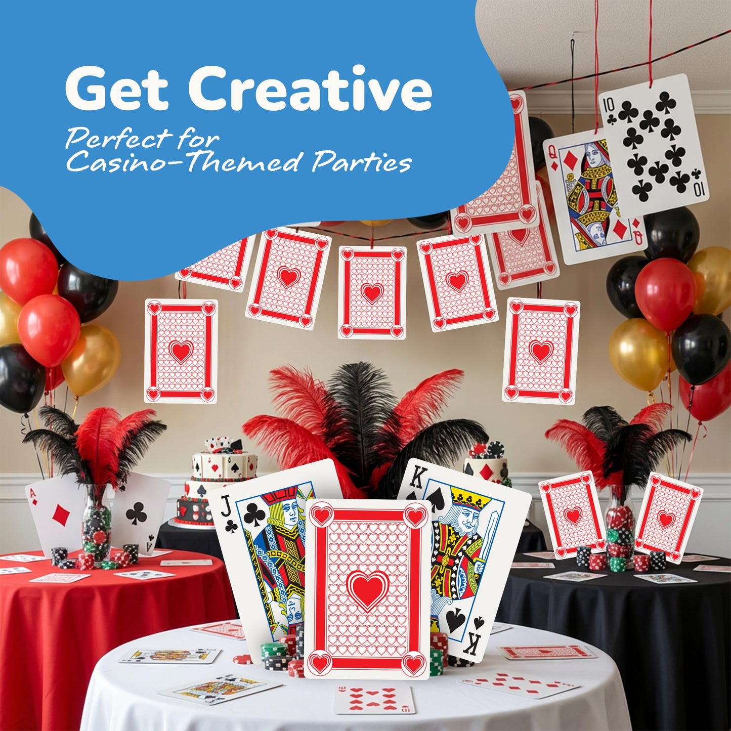 Gamie Giant Poker Jumbo Playing Cards – Extra Large 10.5 x 14.5 Inches (52 Cards + 2 Jokers)