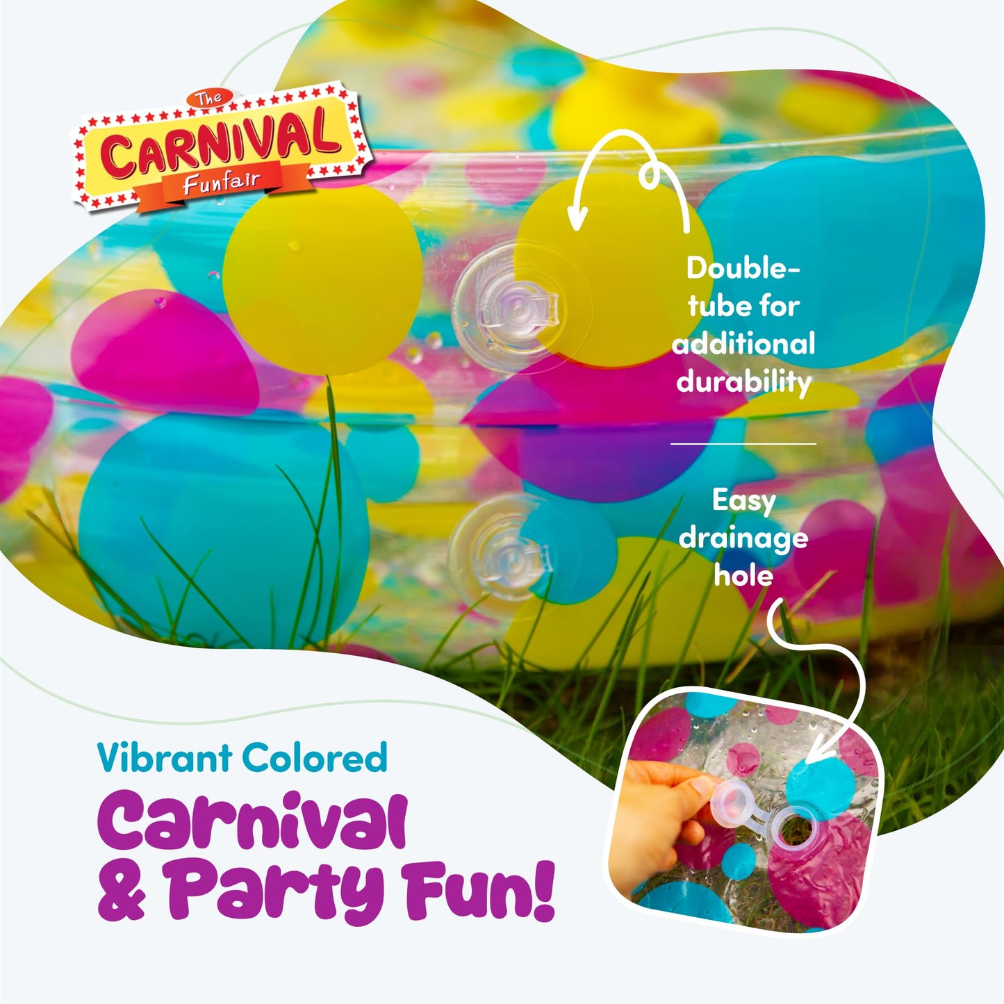 Gamie Duck Pond Matching Carnival Game — 3 ft x 6 in Inflatable Pool + 20 Numbered Ducks