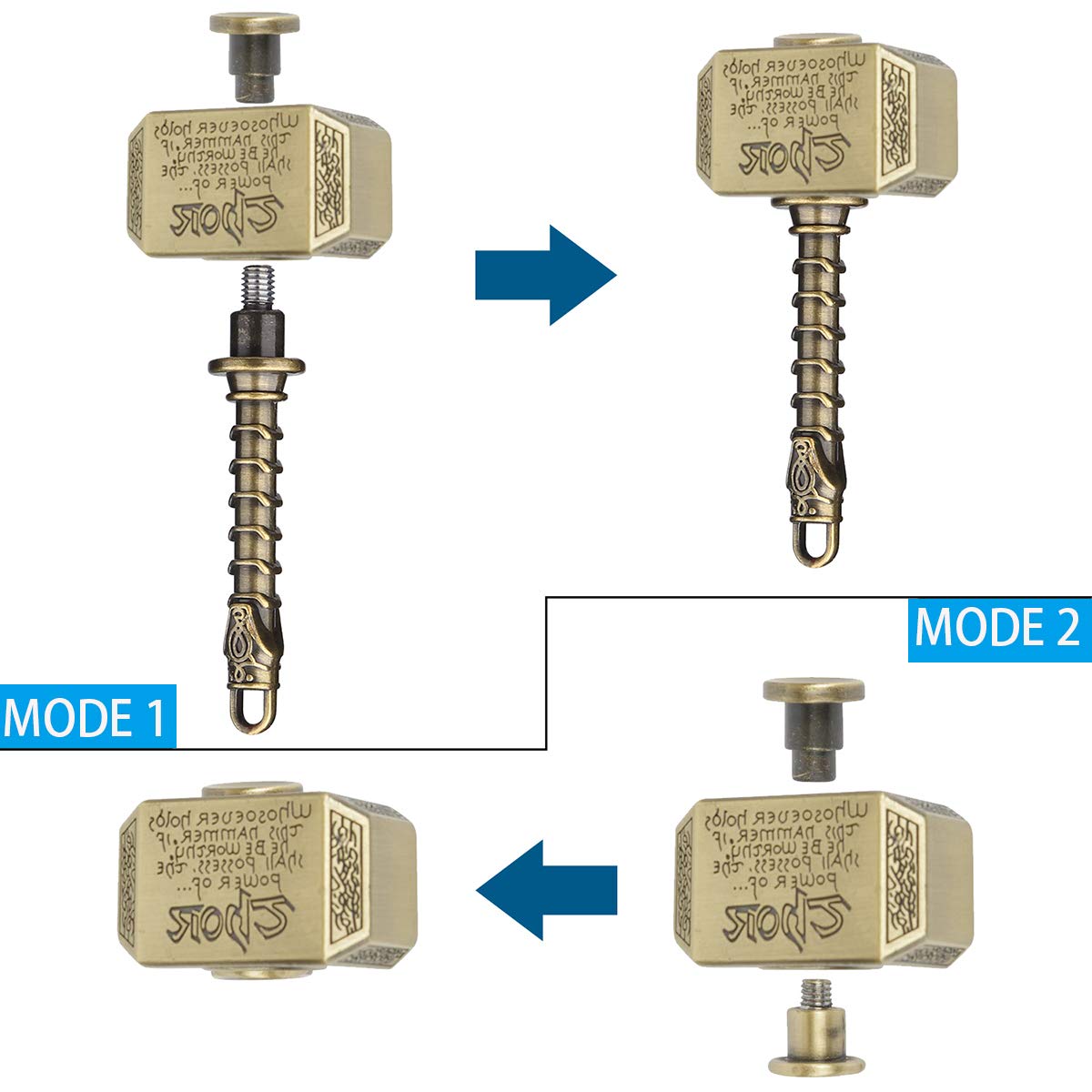 Gamtec Fidget Chain Hammer Spinner – Bronze Focus Toy