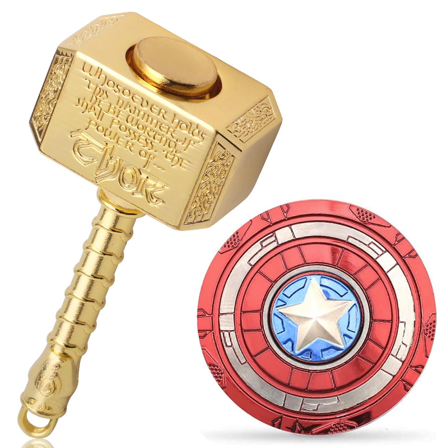 Gamtec Fidget Chain Hammer Spinner – Metal Mjolnir Design, Stress Relief Toy (Golden)