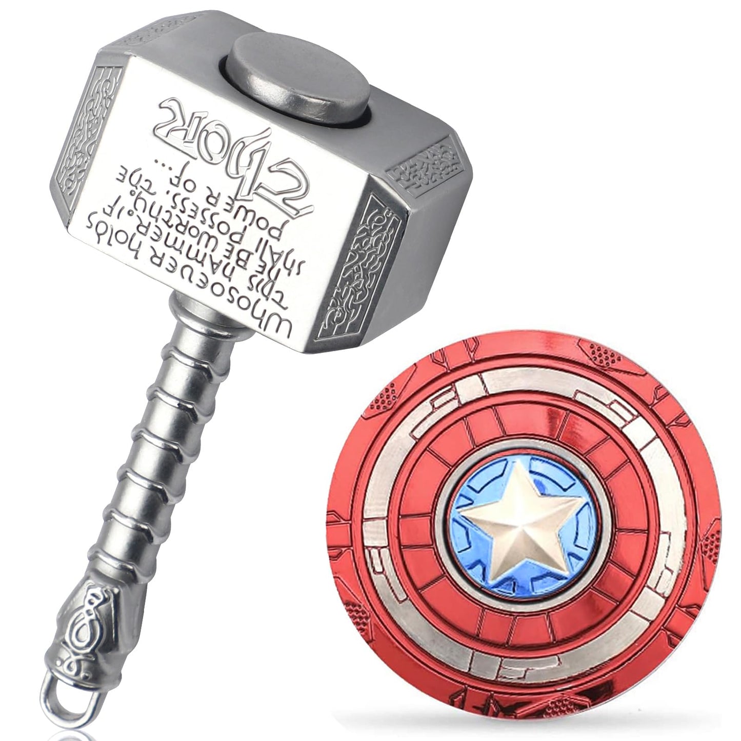 Gamtec Mini Hammer Spinner Set – Metal Star Fidget Toys (2 Pack) for Focus
