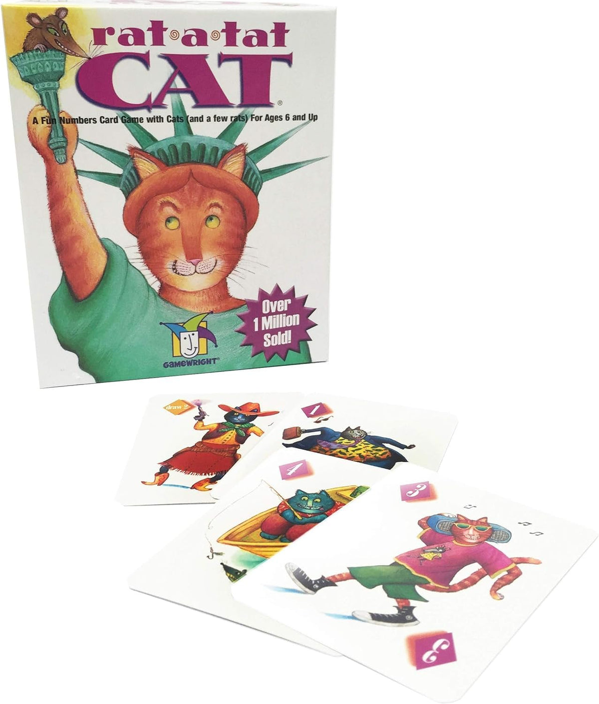 Gamewright Rat-A-Tat Cat Card Game – Family Card Game for 2–6 Players