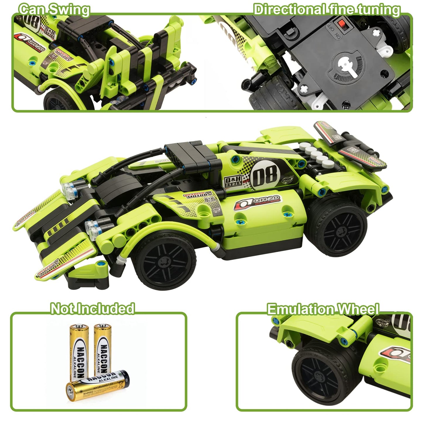 GAMZOO STEM Building Toys – 2-in-1 Remote Control Racer & Off-Road Truck | Ideal Gift for 6-9+ Year Olds