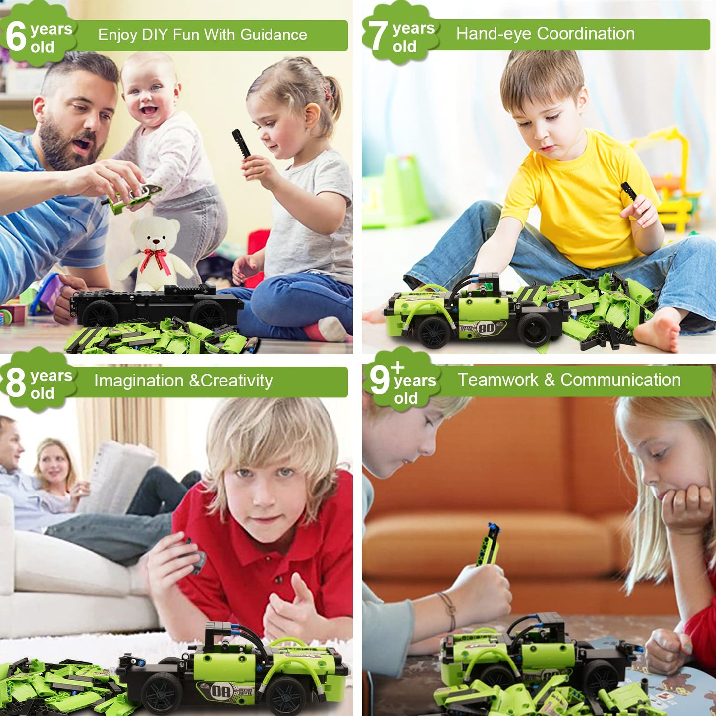 GAMZOO STEM Building Toys – 2-in-1 Remote Control Racer & Off-Road Truck | Ideal Gift for 6-9+ Year Olds