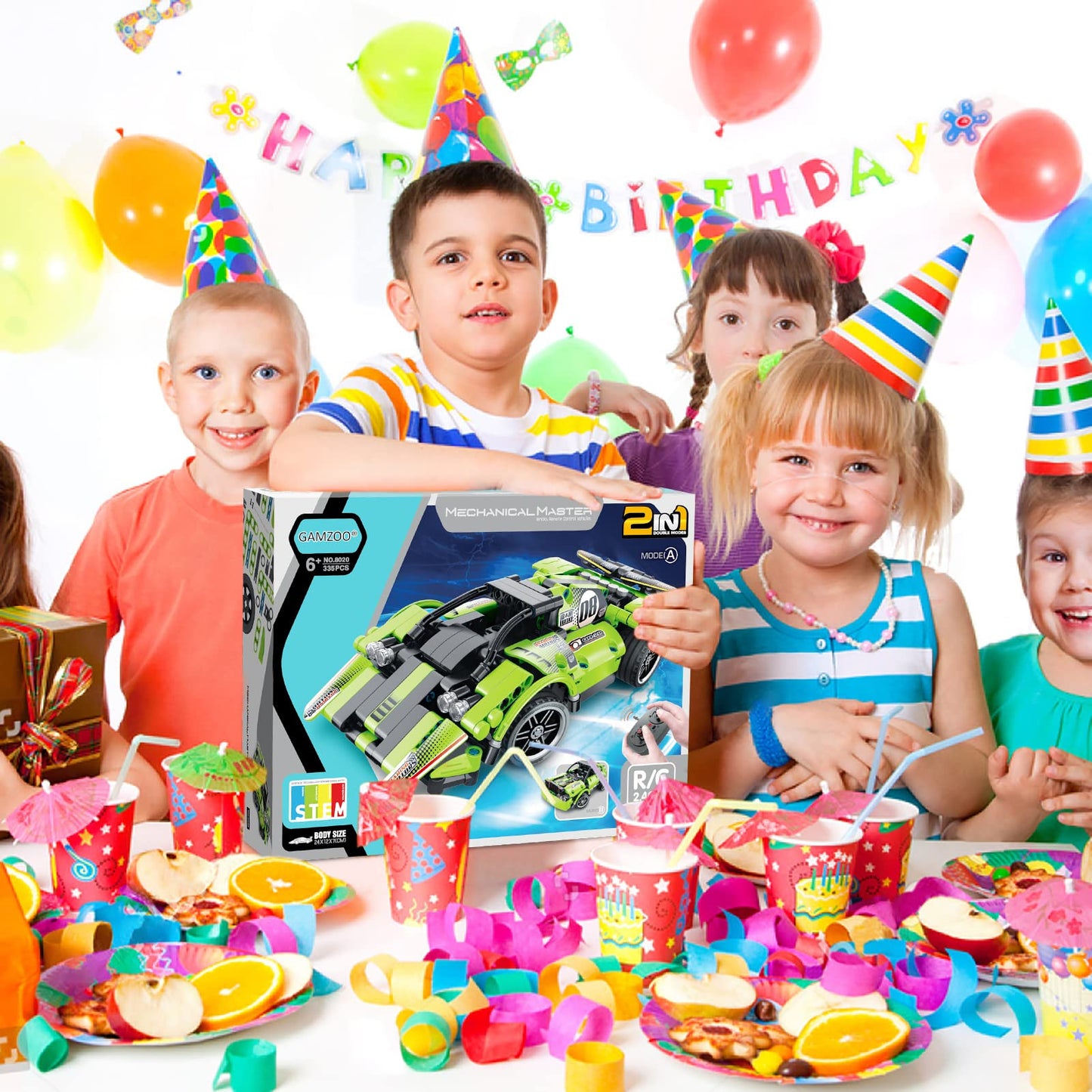 GAMZOO STEM Building Toys – 2-in-1 Remote Control Racer & Off-Road Truck | Ideal Gift for 6-9+ Year Olds