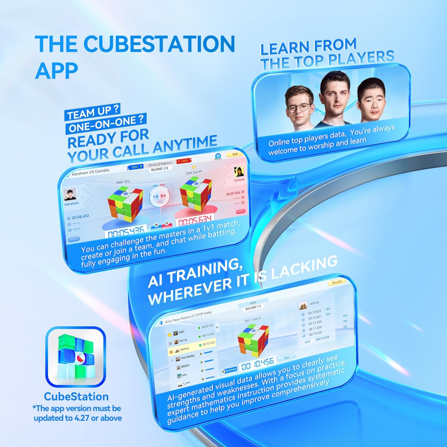 GAN 12 UI MagLev: Smart 3x3 Speed Cube with PowerPod Battery, Bluetooth App & Online Rankings