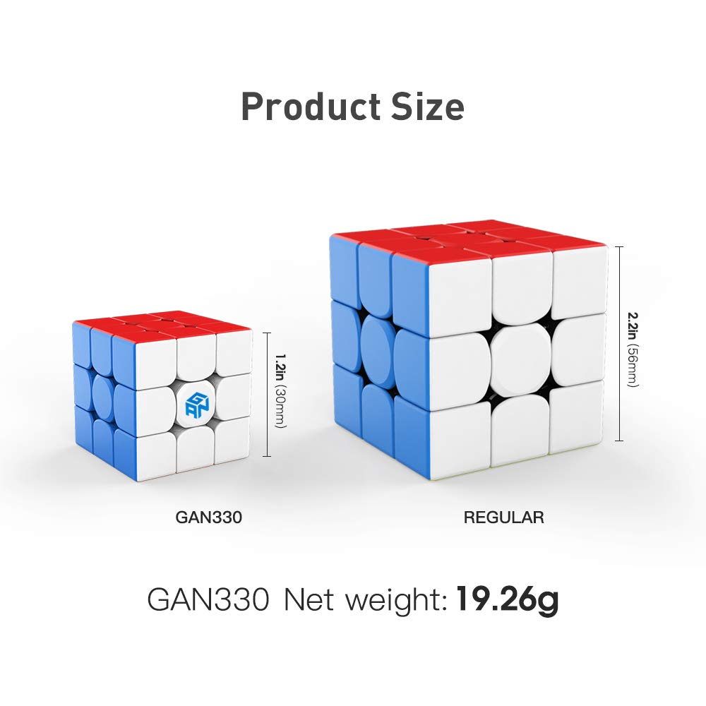 GAN 330 Keychain Cube – 3x3 Mini Stickerless Speed Cube | Portable 1.2 Inch