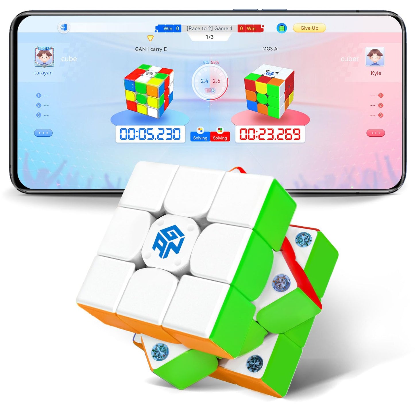 GAN 356 i Carry E Smart Speed Cube: Magnetic Precision, Bluetooth App Tracking & Real-Time Solving