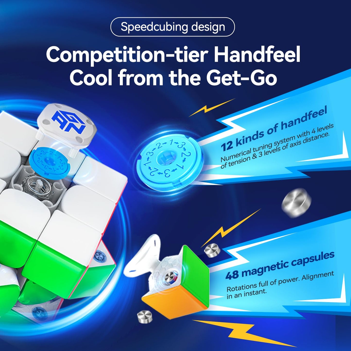GAN 356 i Carry E Smart Speed Cube: Magnetic Precision, Bluetooth App Tracking & Real-Time Solving