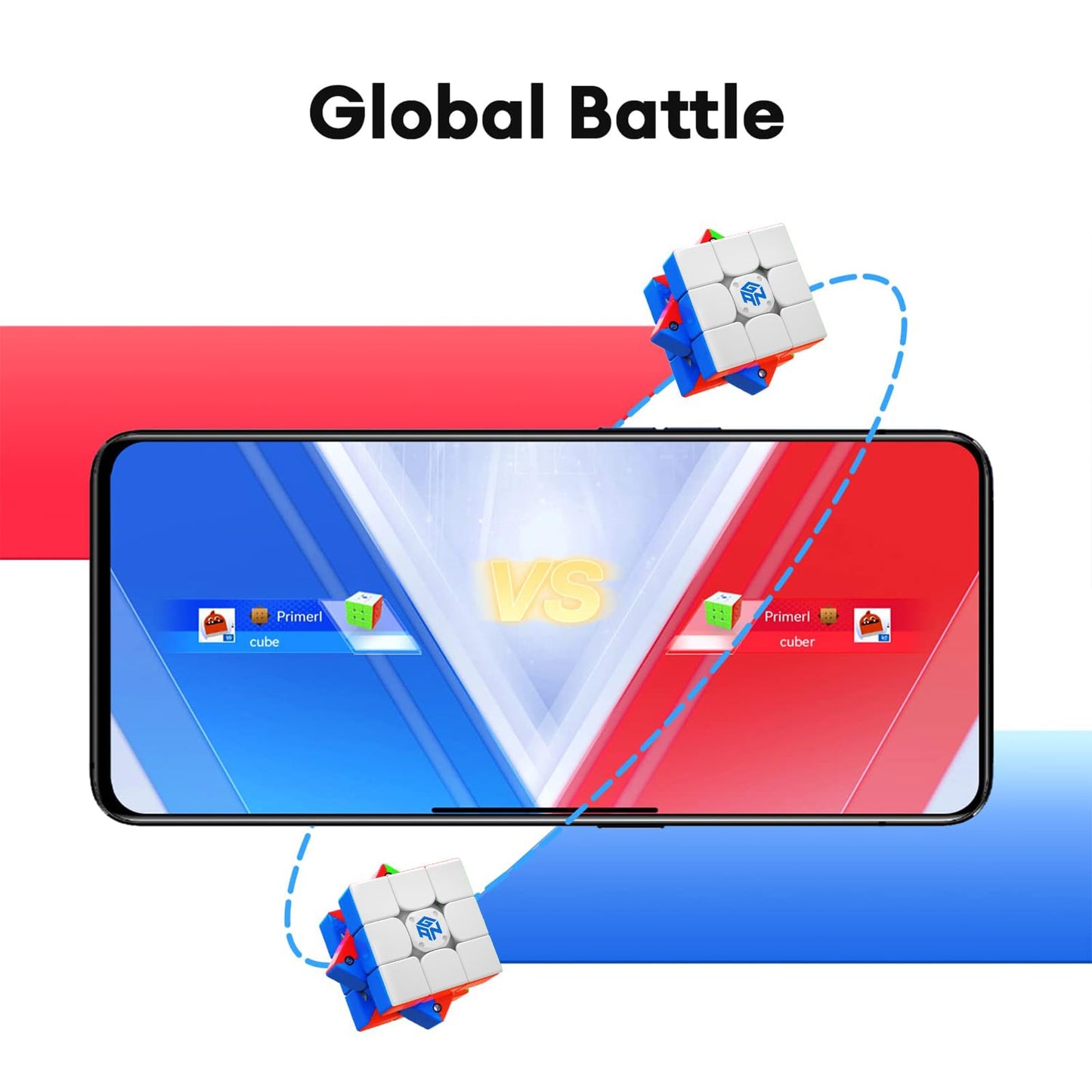 GAN 356 i3 Stickerless 3x3 Speed Cube – Magnetic Smart Cube with App Training & Online Battles