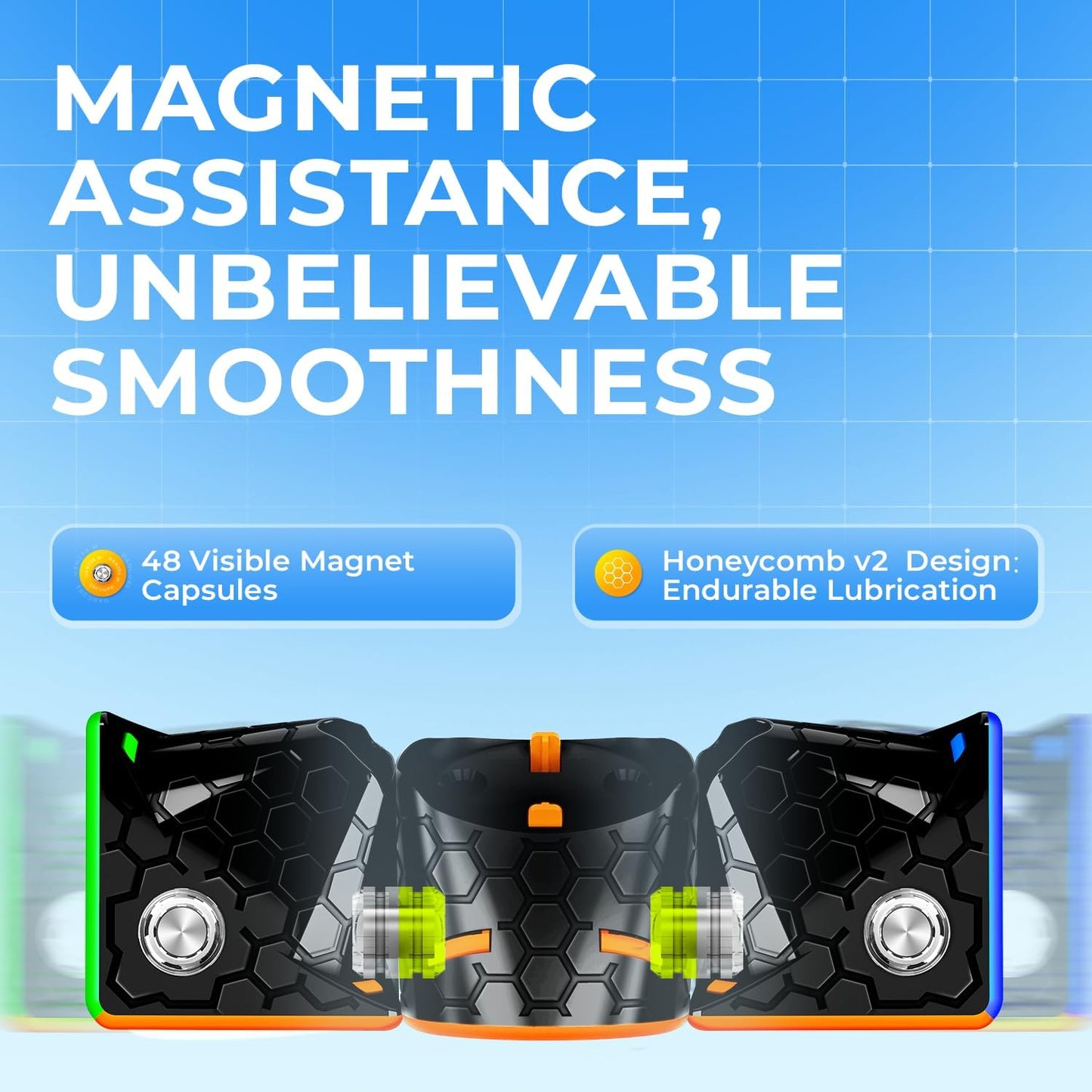 GAN 356 M Magnetic Speed Cube 3x3 – Stickerless, GES Design, Magnetic Cubing