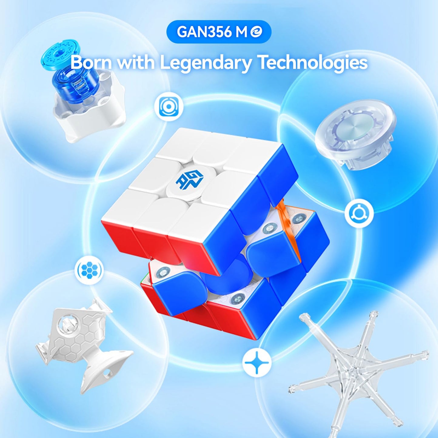 GAN 356 ME Speed Cube – 3x3 Magnetic Puzzle with 48 Magnets and 12 Tension Settings