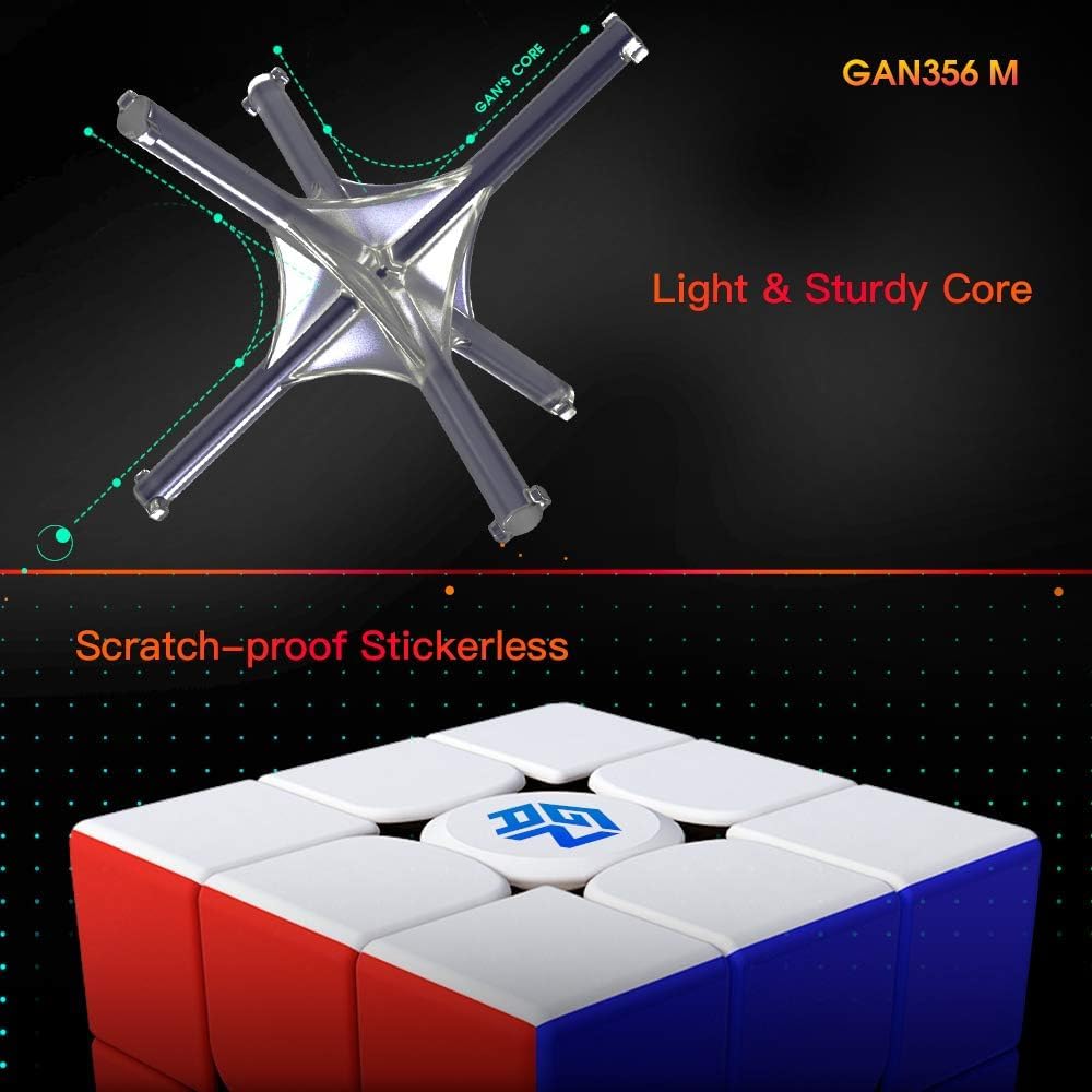 GAN 356 M Magnetic Speed Cube – Stickerless Frosted Version with GES Tuning