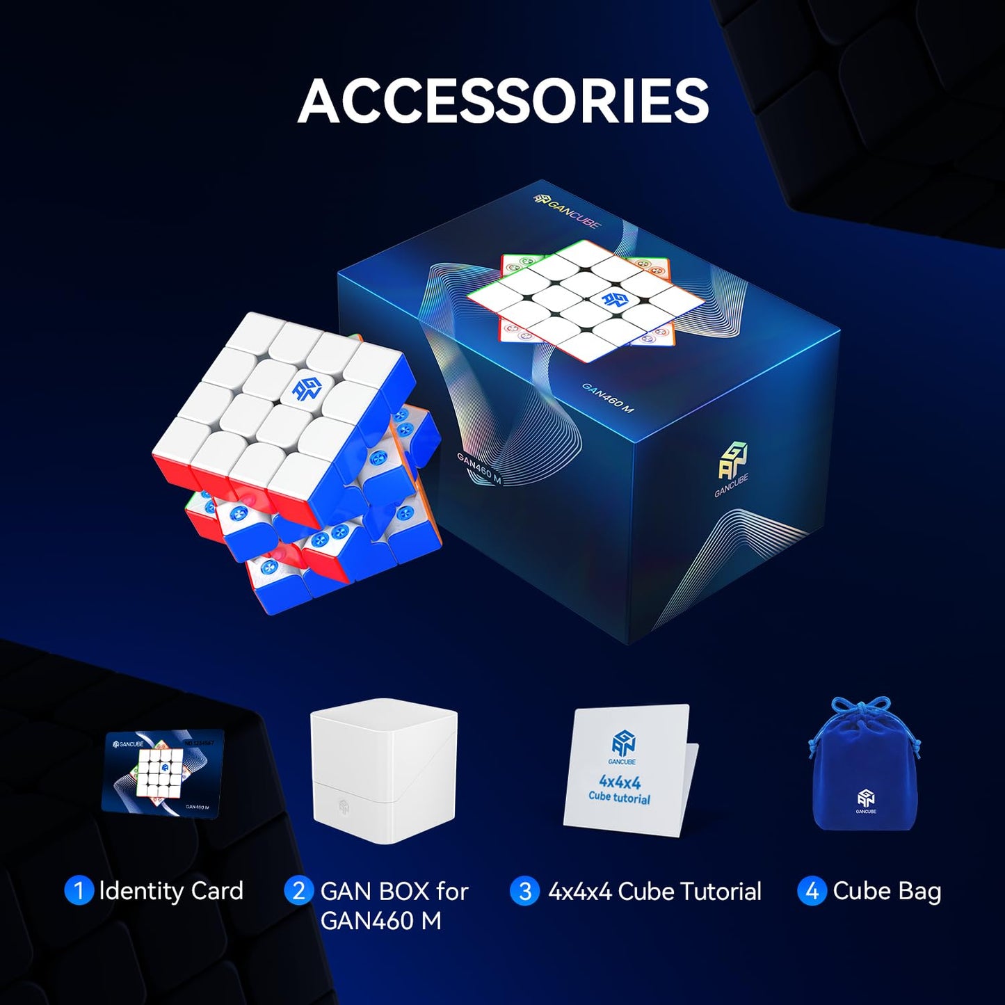 GAN 460 M V2 4x4 Magnetic Speed Cube – Omni-Magnetic Architecture, UV Version