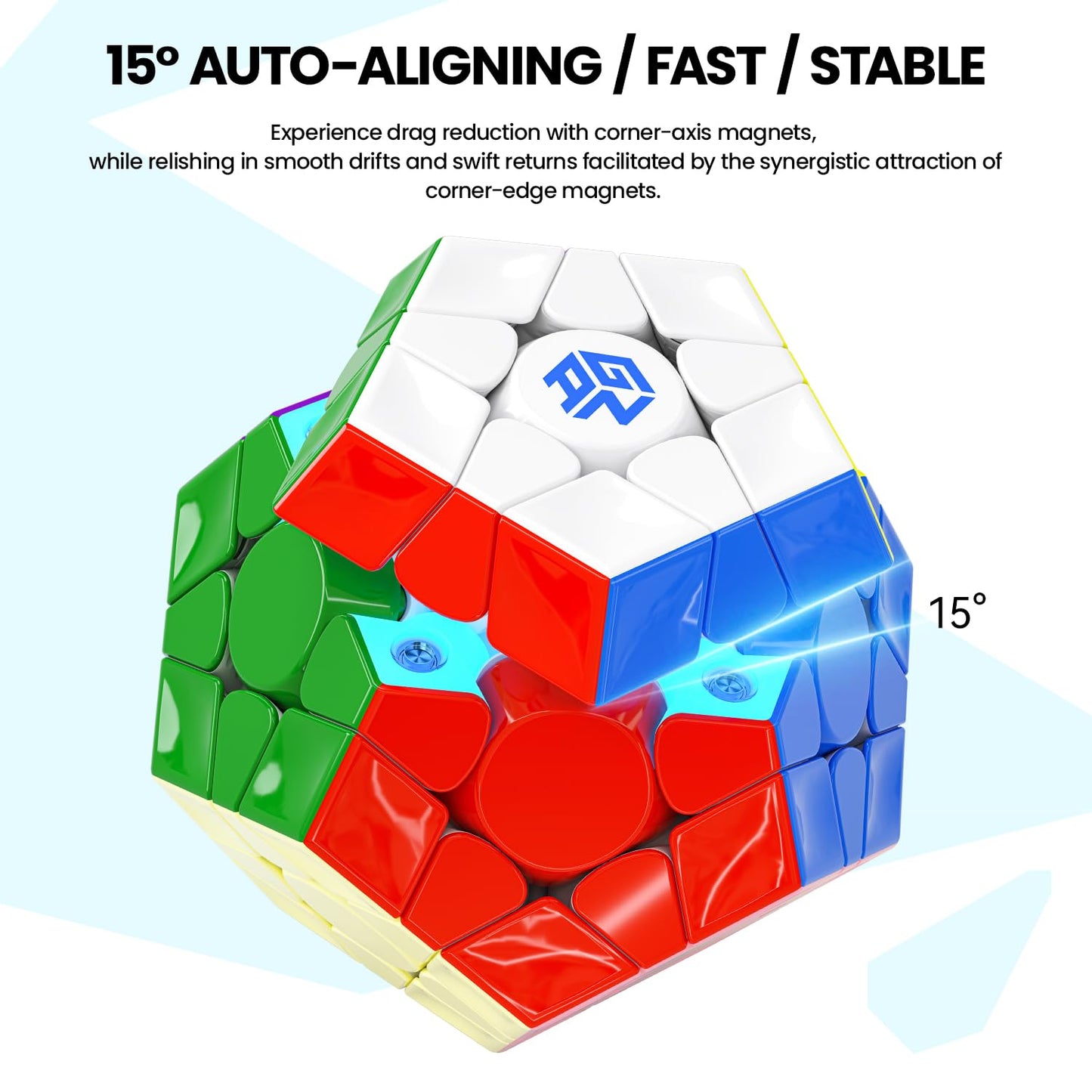 GAN Megaminx Maglev – Pentagonal Magnetic Speed Cube with 160 Magnets & 36 Hand Feels