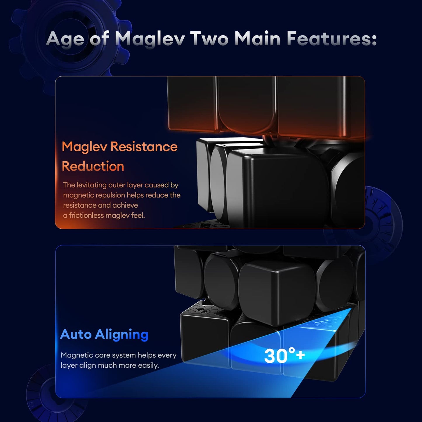 GAN 13 Maglev UV Coated 3x3 Magnetic Speed Cube – 56mm, Stickerless