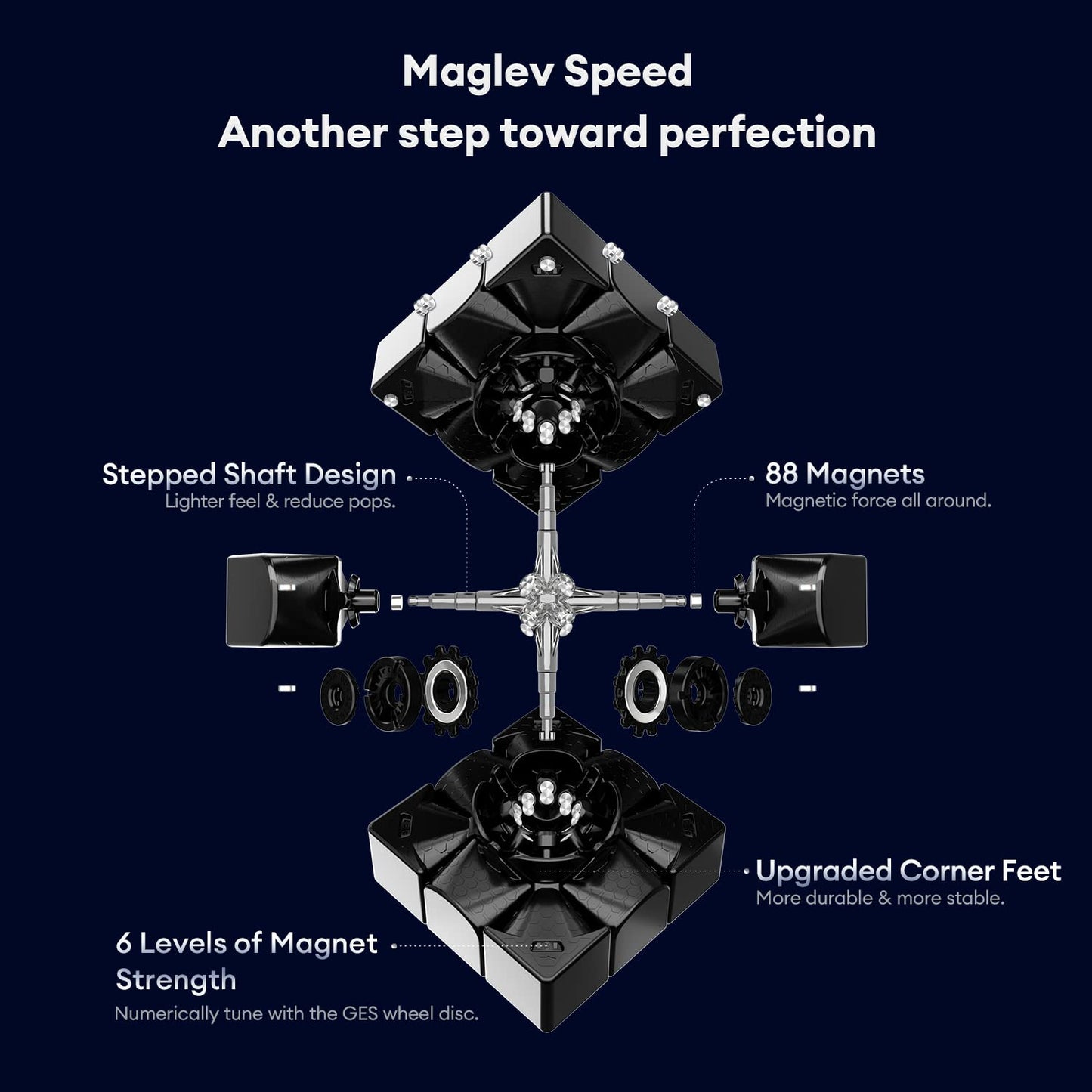 GAN 13 Maglev UV Coated 3x3 Magnetic Speed Cube – 56mm, Stickerless