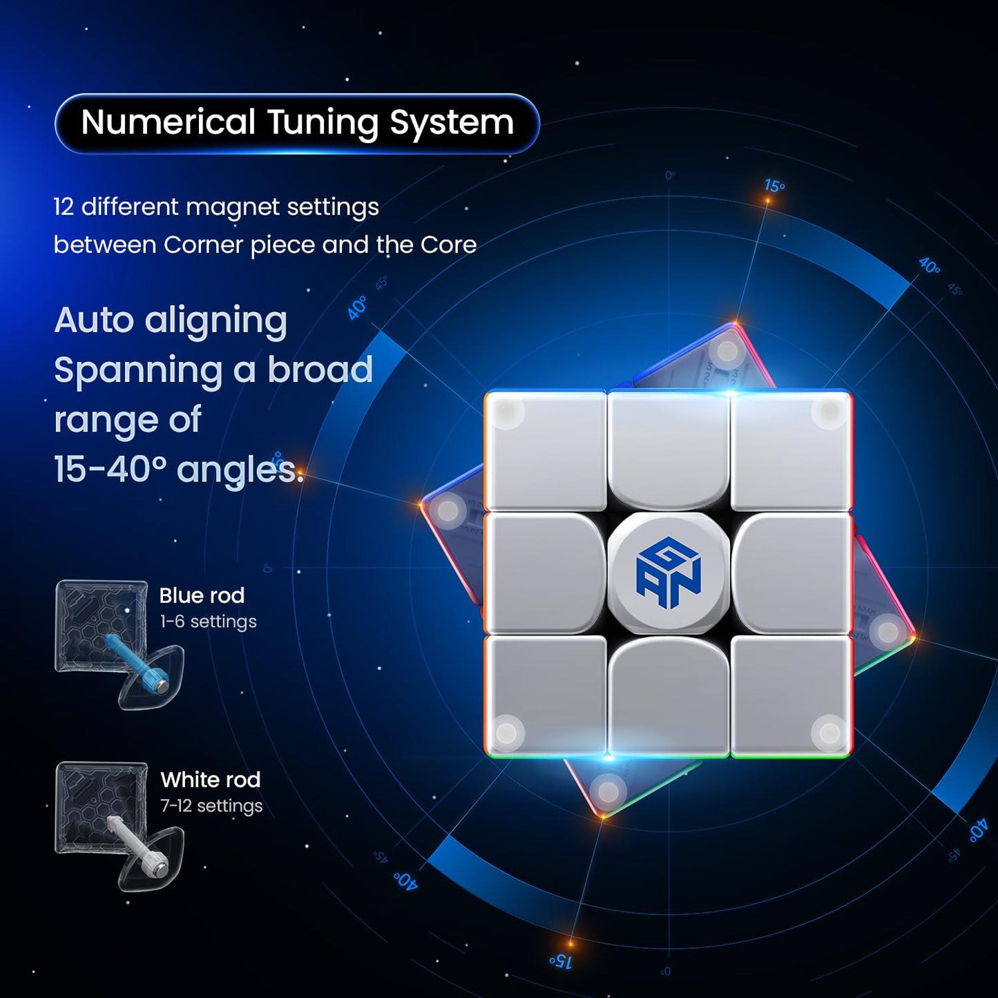 GAN 14 Maglev Pro Magnetic Speed Cube – 56mm, Anti-Pop, Center Locking, UV Coated