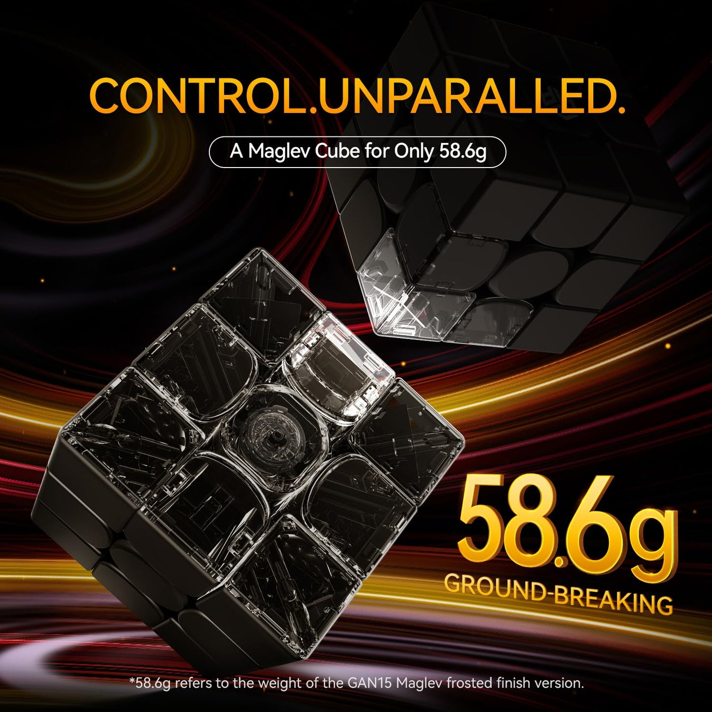 GAN 15 Maglev Speed Cube 3x3 | Ultra-Light 58.6g Magnetic Puzzle with GES V3 & UV Coating