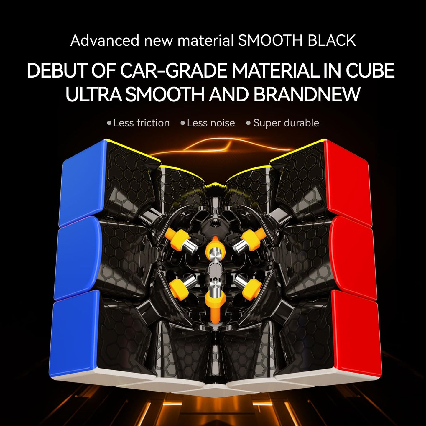 GAN15 New Black UV-Coated 3x3 Magnetic Speed Cube – Ultra-Light 59.5g with GES Pro+