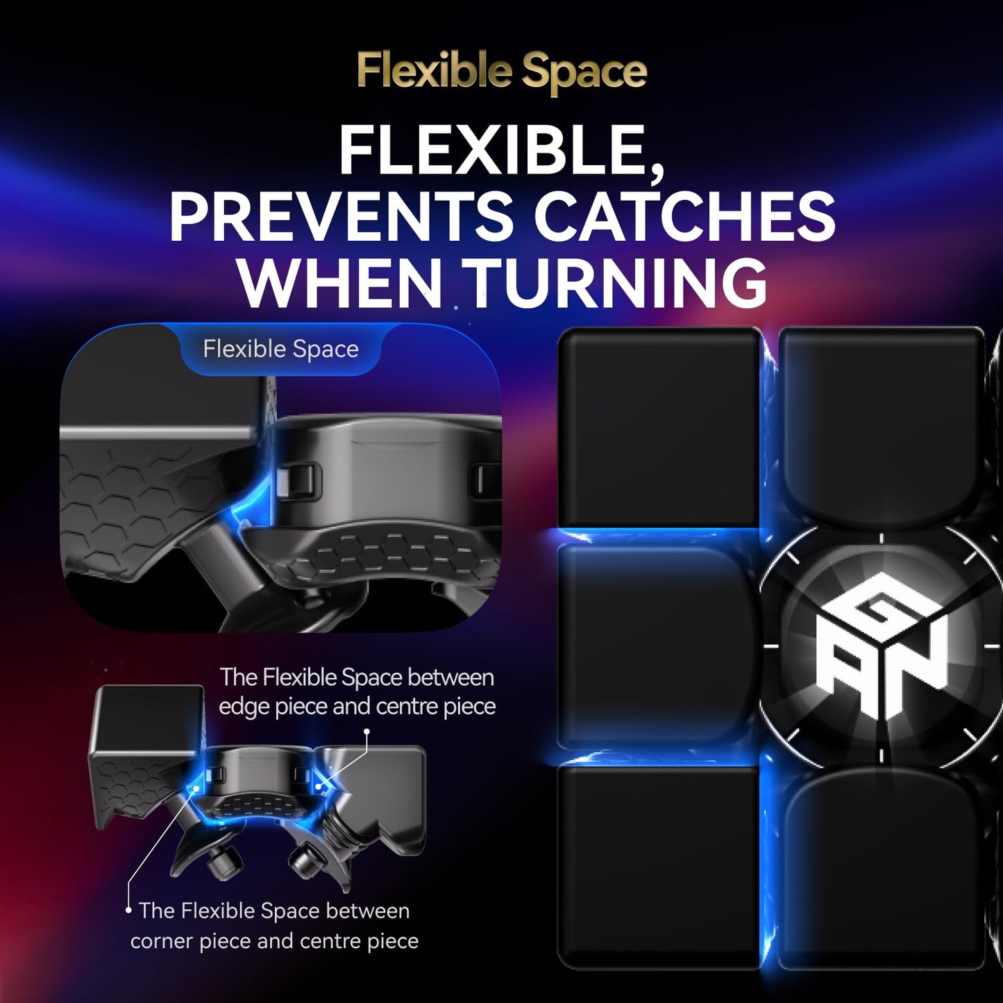 GAN 16 Maglev Max 3x3 Magnetic Speed Cube – 56mm UV Version