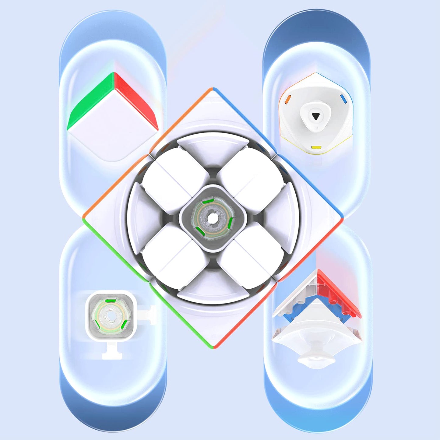 GAN 251 V2 2x2x2 Speed Cube Mini – Lightweight Stickerless, 51mm for Beginners